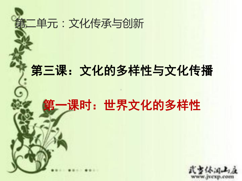 高中政治必修三第三课第一框文化在交流中传播-整理课件.ppt_第1页