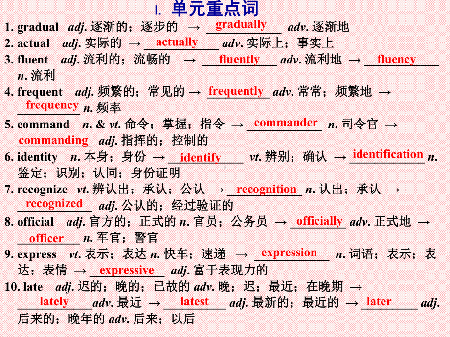 2022新人教版（2019）《高中英语》必修第一册Units1-5Vocabulary&sentence （ppt课件）.ppt_第3页