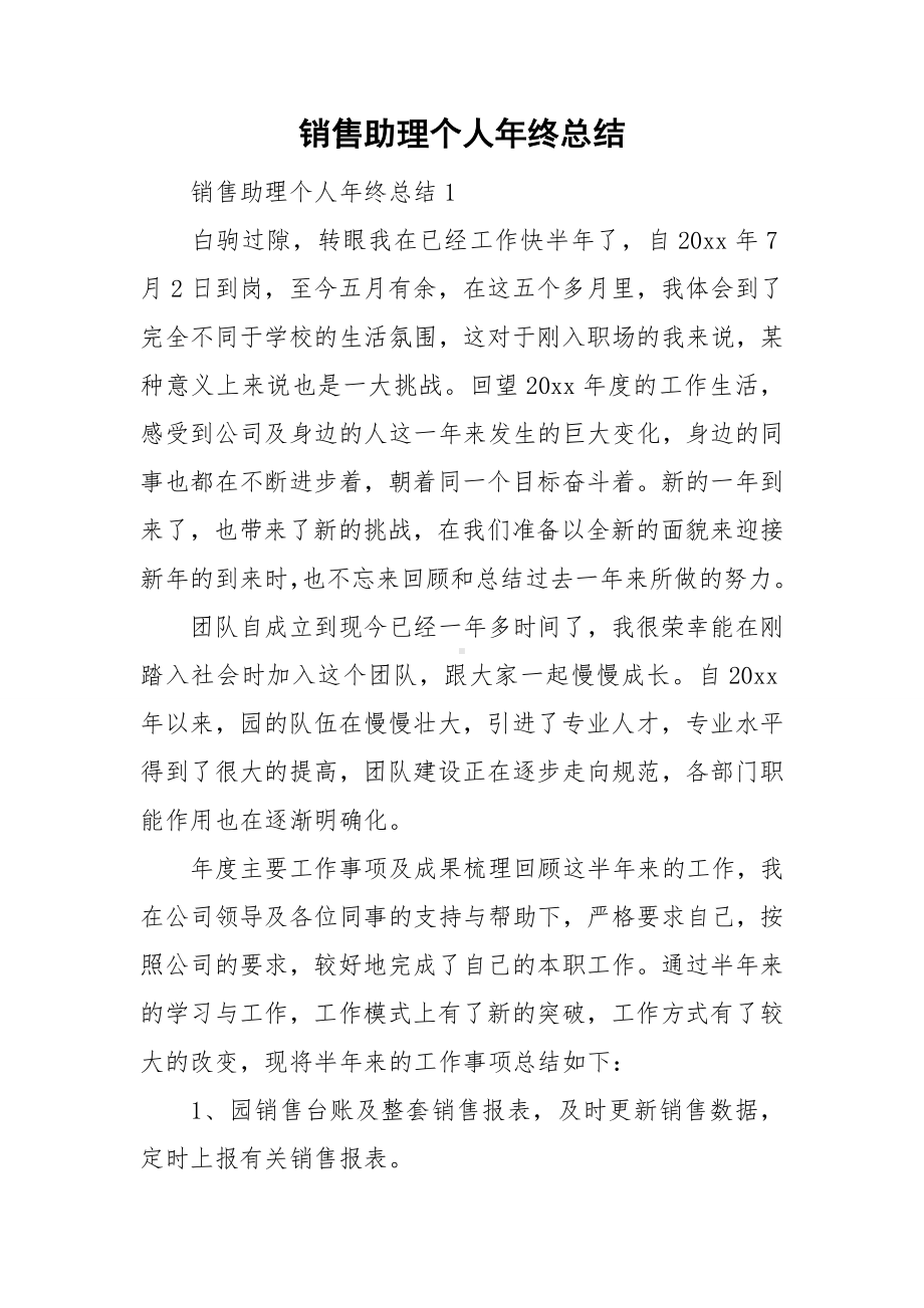 销售助理个人年终总结.doc_第1页