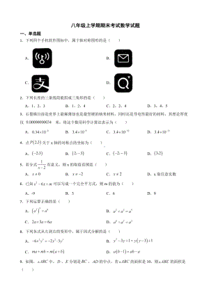 广东省韶关市新丰县、乳源县2022年八年级上学期期末考试数学试题及答案.docx