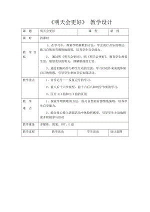 音乐人音版六年级上册 明天会更好 教案.docx