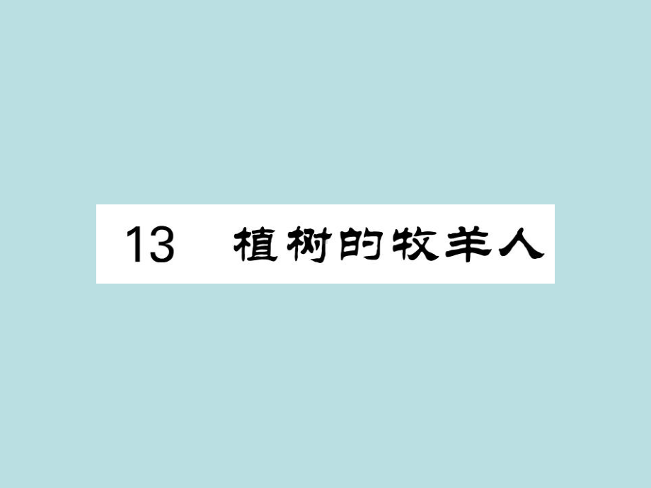 人教部编版七年级上册语文（青岛）习题课件：13 植树的牧羊人(共24张PPT).ppt_第1页