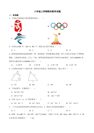 广东省广州市花都区2022年八年级上学期期末数学试题及答案.docx