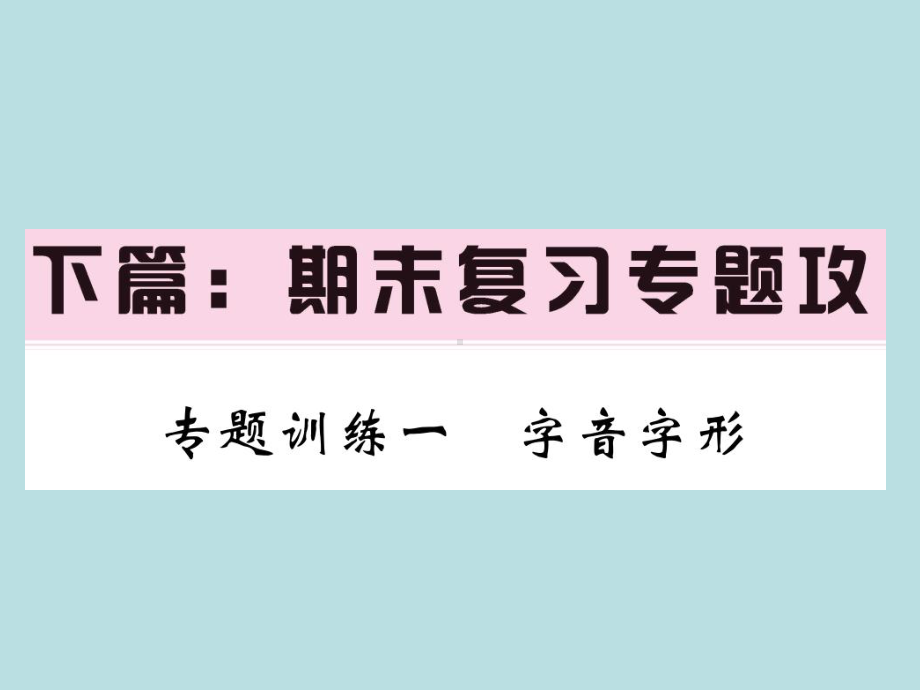 人教部编版七年级上册语文（青岛）习题课件：专题训练一(共15张PPT).ppt_第1页