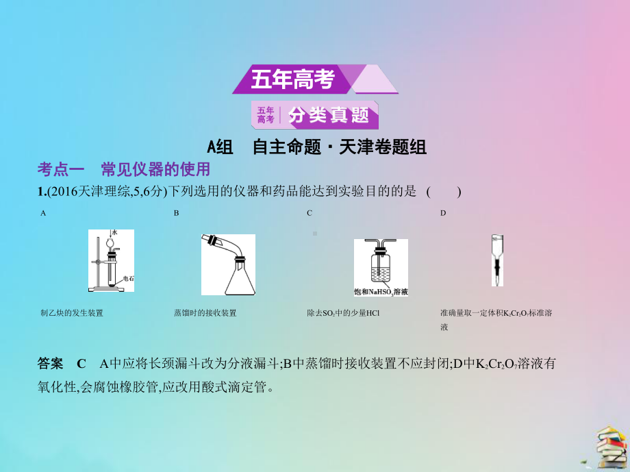 (天津专用)高考化学一轮复习专题十九化学实验基本方法课件.ppt_第2页