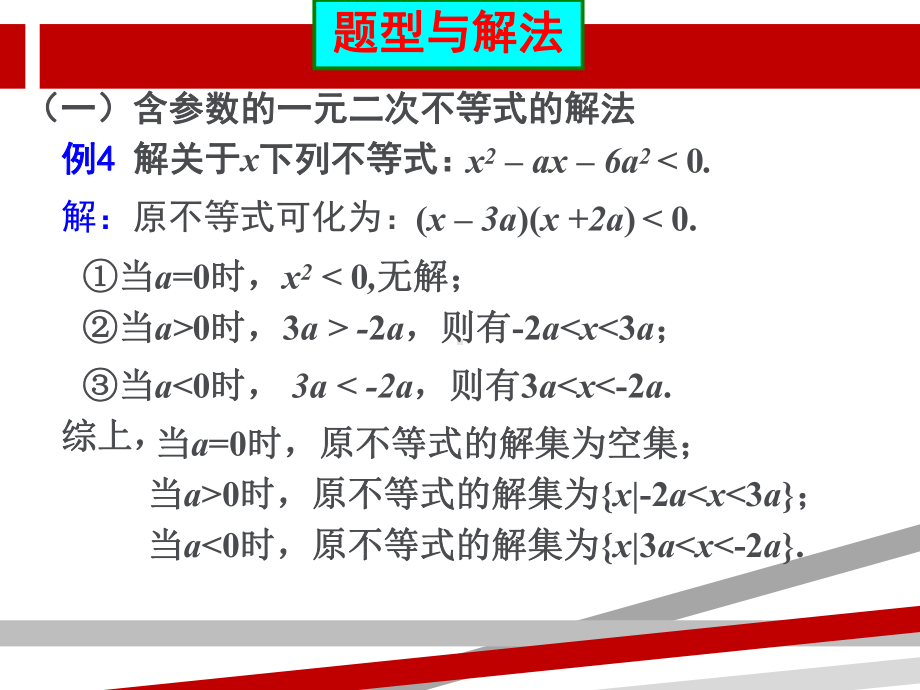 一元二次不等式的解法含参不等式恒成立问题及根的分布课件.ppt_第2页