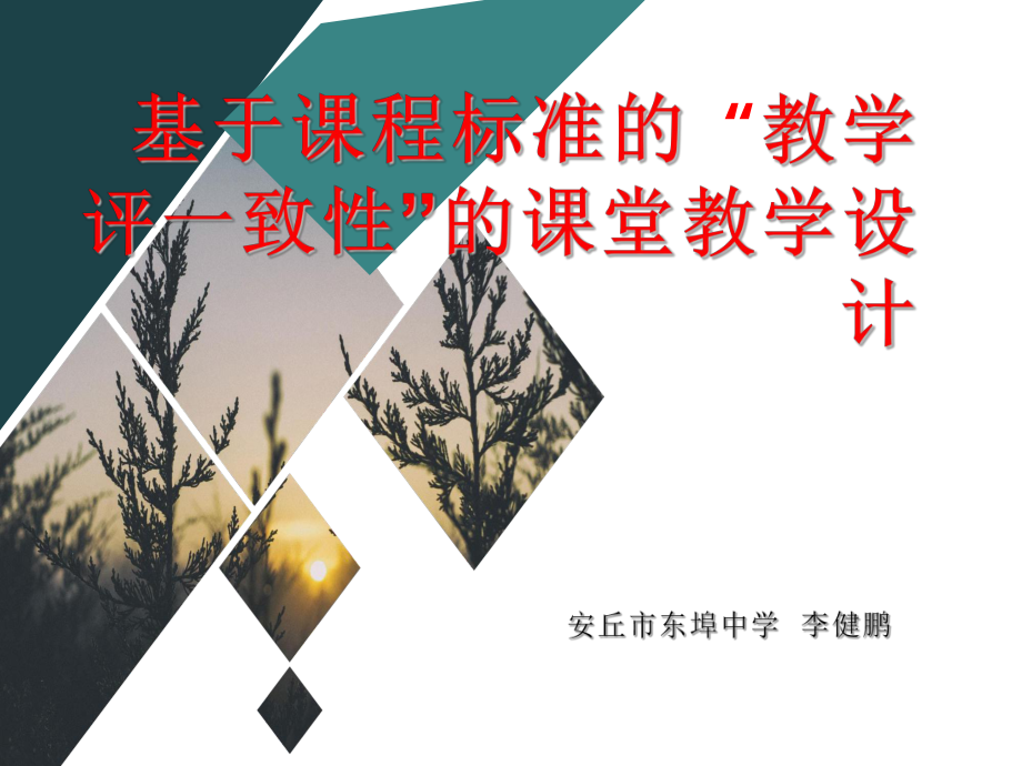 基于课程标准的教学评一致性课堂教学设计课件2.ppt_第1页