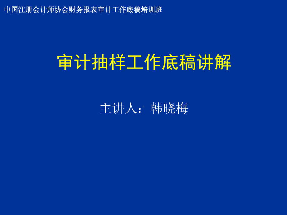 审计抽样工作底稿讲解主讲人课件.ppt_第1页