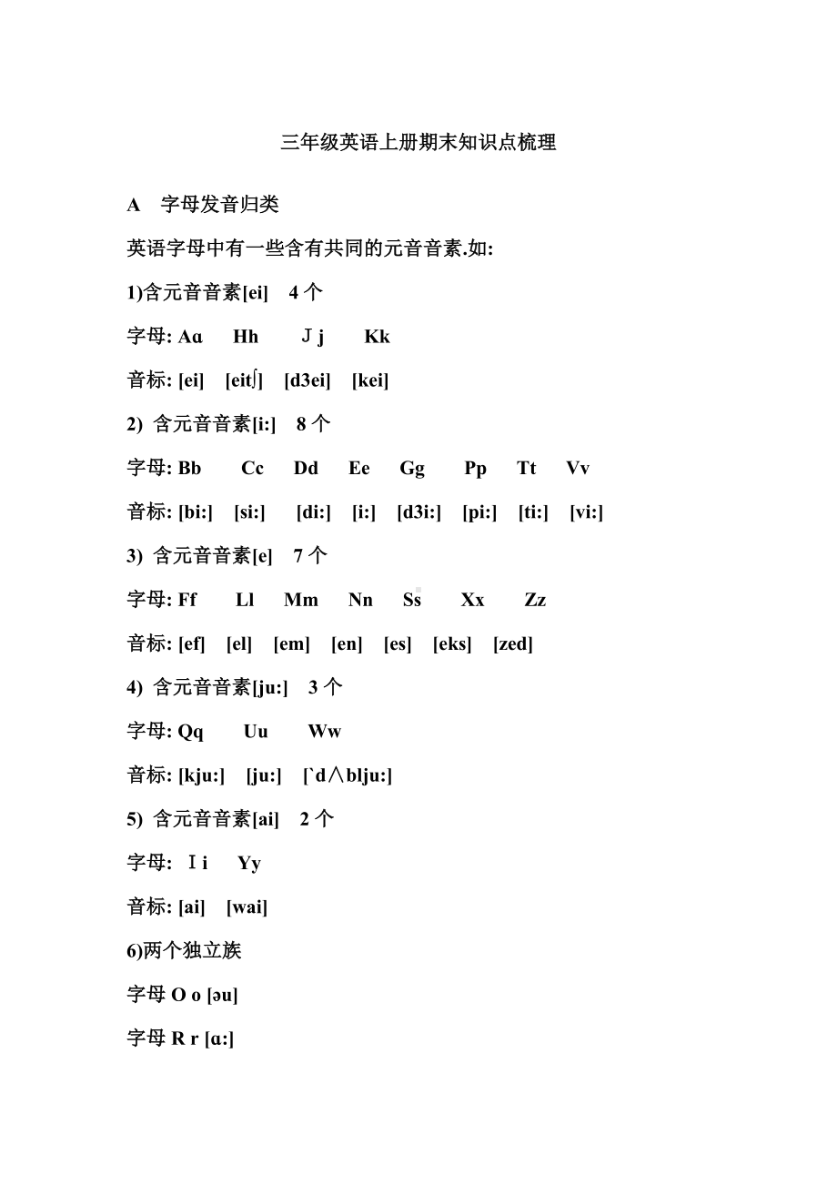 最新译林版三年级英语上册3A知识点.doc_第1页