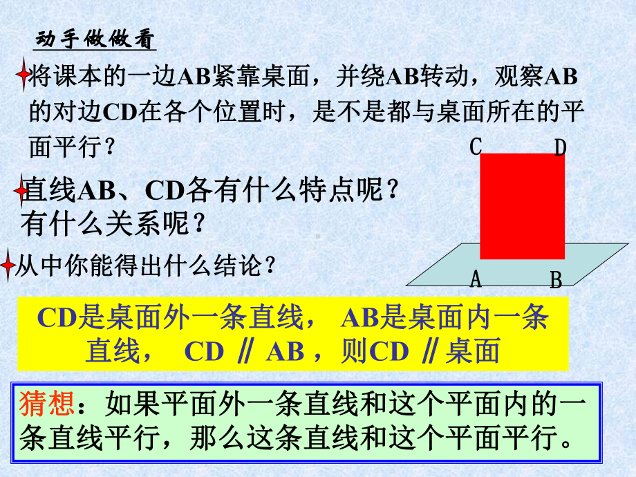 新人教版高中必修2课件-221直线与平面平行的判定.ppt_第3页