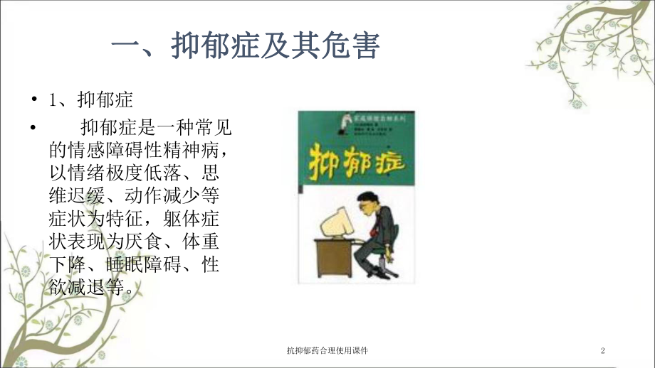 抗抑郁药合理使用课件.ppt_第2页