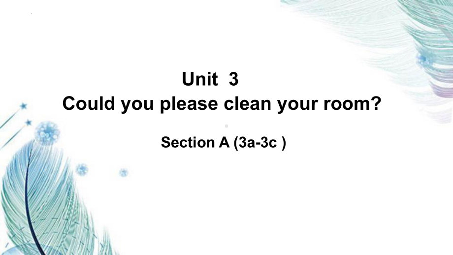 Unit 3 Could you please clean your room （SectionA 3a-3c）课件 2022-2023学年人教版英语八年级下册 .pptx（纯ppt,可能不含音视频素材）_第1页