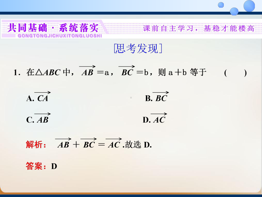 向量的加法运算（新教材）人教A版高中数学必修第二册优质课件.ppt_第3页