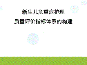 新生儿危重症护理质量评价指标体系的构建讲解课件.ppt