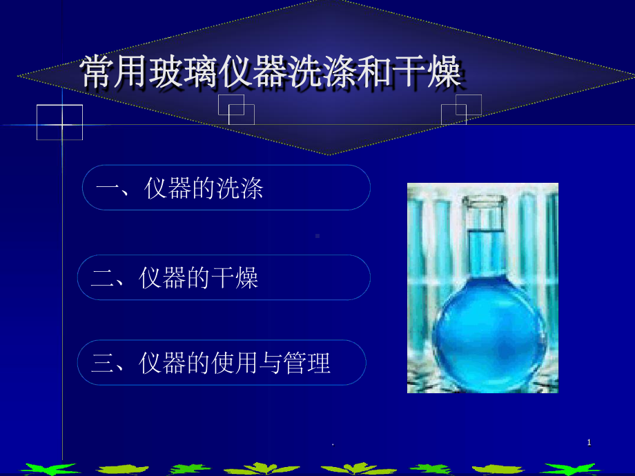 玻璃仪器的洗涤与干燥课堂课件.ppt_第1页