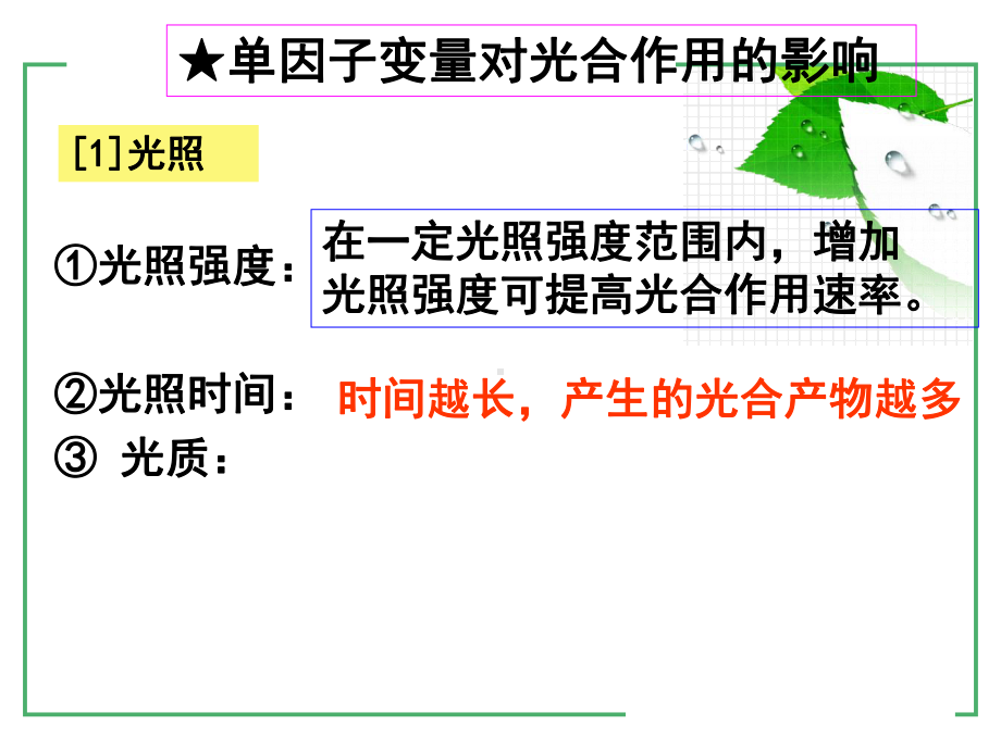 单因子变量对光合作用的影响课件.ppt_第1页