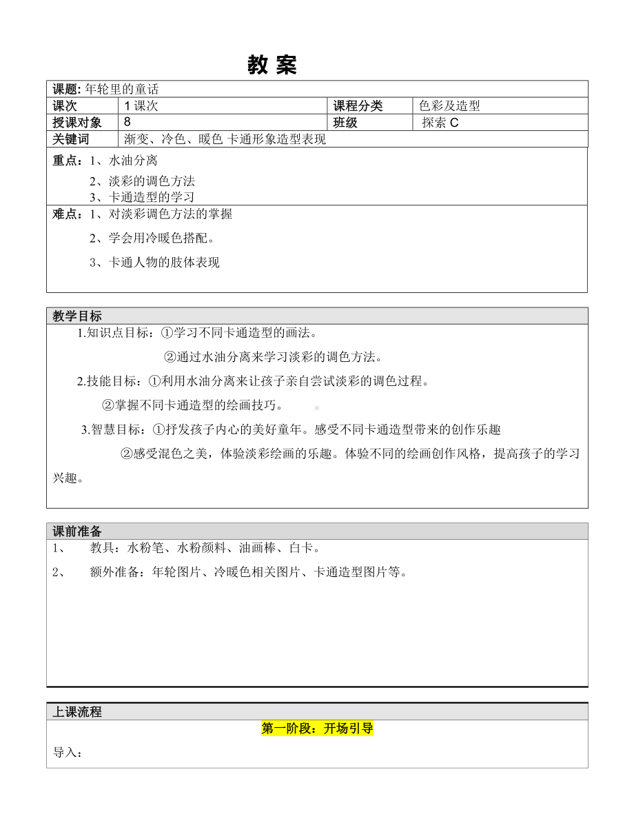 二年级上册美术课外探索C班教案-年轮里的童话—教案-全国通用.doc_第1页