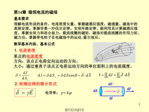 大学物理14稳恒电流磁场课件.pptx