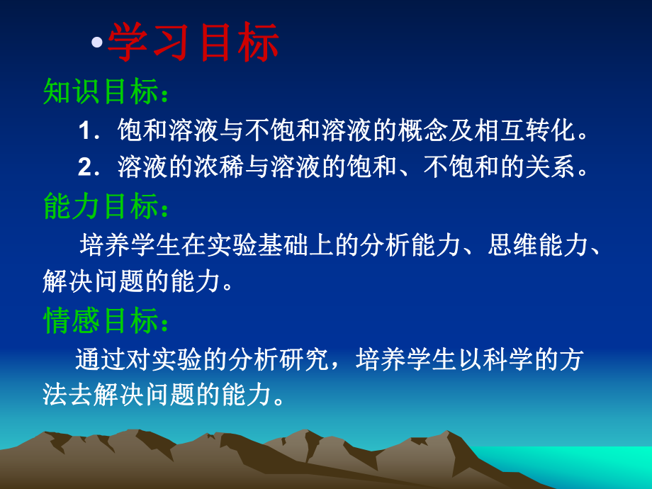 初中化学第九单元溶液课题2饱和溶液与不饱和溶液教学课件1.ppt_第2页