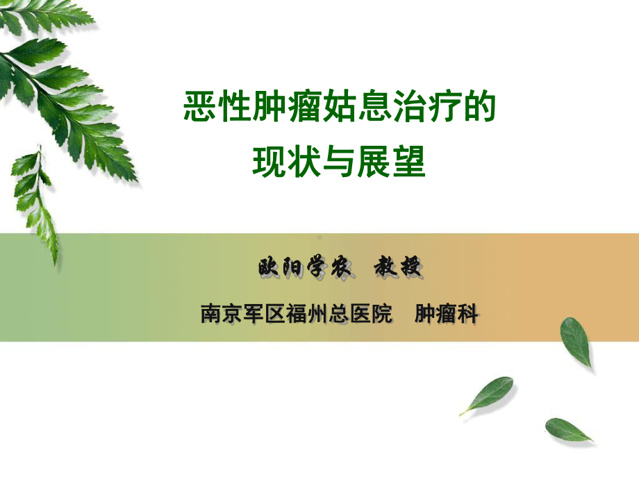 恶性肿瘤的姑息治疗课件.ppt_第1页