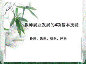 教师展业发展的4项基本技能解读课件.ppt