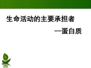 生命活动的主要承担者-蛋白质课件.ppt