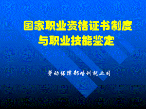 职业技能鉴定与国家职业资格证书制度概要课件.ppt