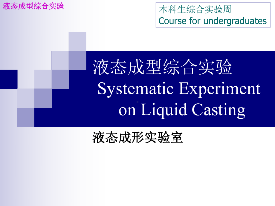 液态成型综合实验SystematicExperimentonLiquidCasting课件.ppt_第1页