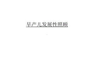 早产儿发展性照顾汇总课件.ppt