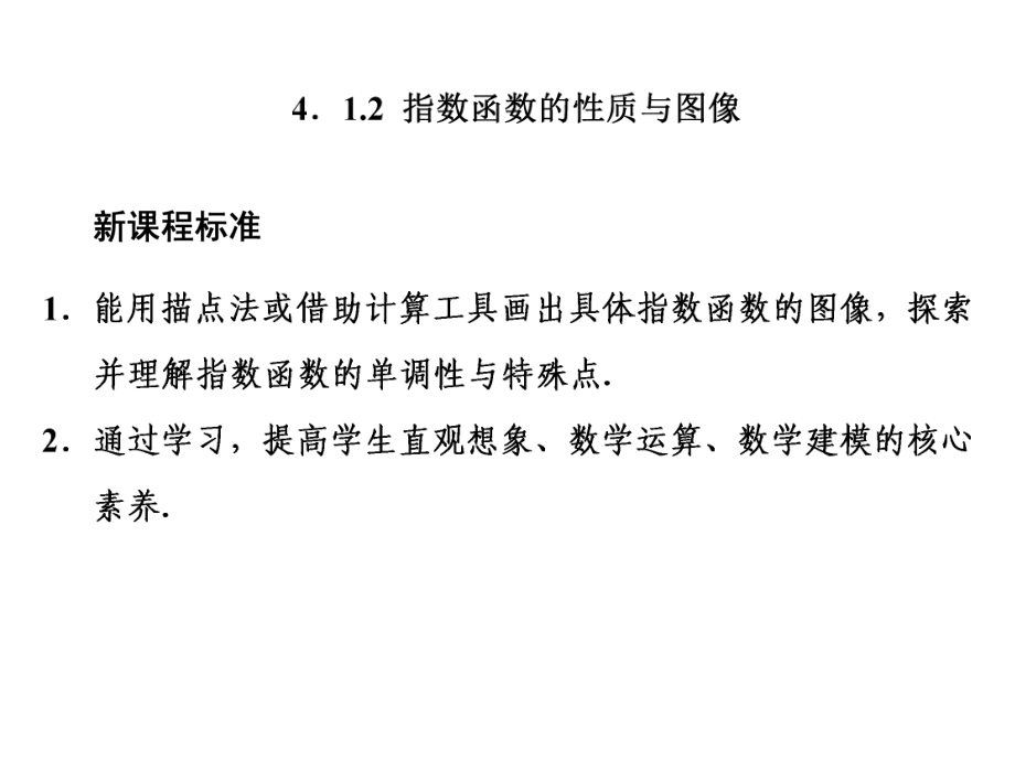 （2020新教材）人教B版高中数学必修第二册新学案-第四章-课时跟踪检测412-指数函数的性质与图像课件.ppt_第1页