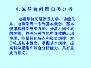 电磁导轨问题涉及力学、功能关系、电磁学等一系列基本概念、课件.ppt