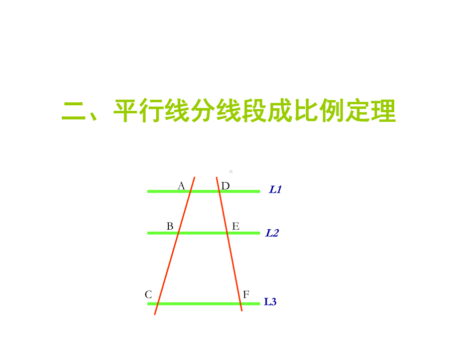 广东省北京师范大学东莞石竹附属学校高中数学选修4-1课件：12平行线分线段成比例定理.ppt_第1页