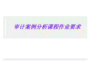 审计案例分析课程作业要求课件.ppt