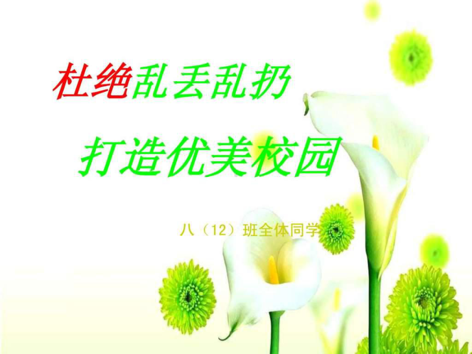 杜绝乱丢乱扔主题班会课件.ppt_第1页