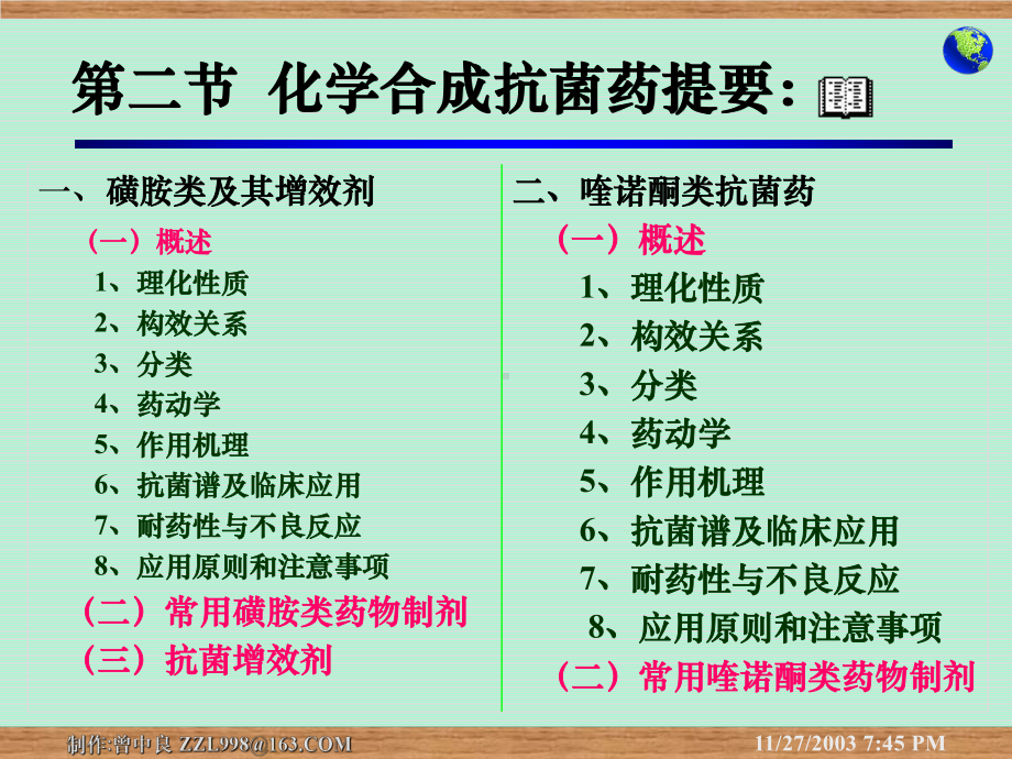 第十二章抗微生物药(药磺胺)课件.ppt_第2页