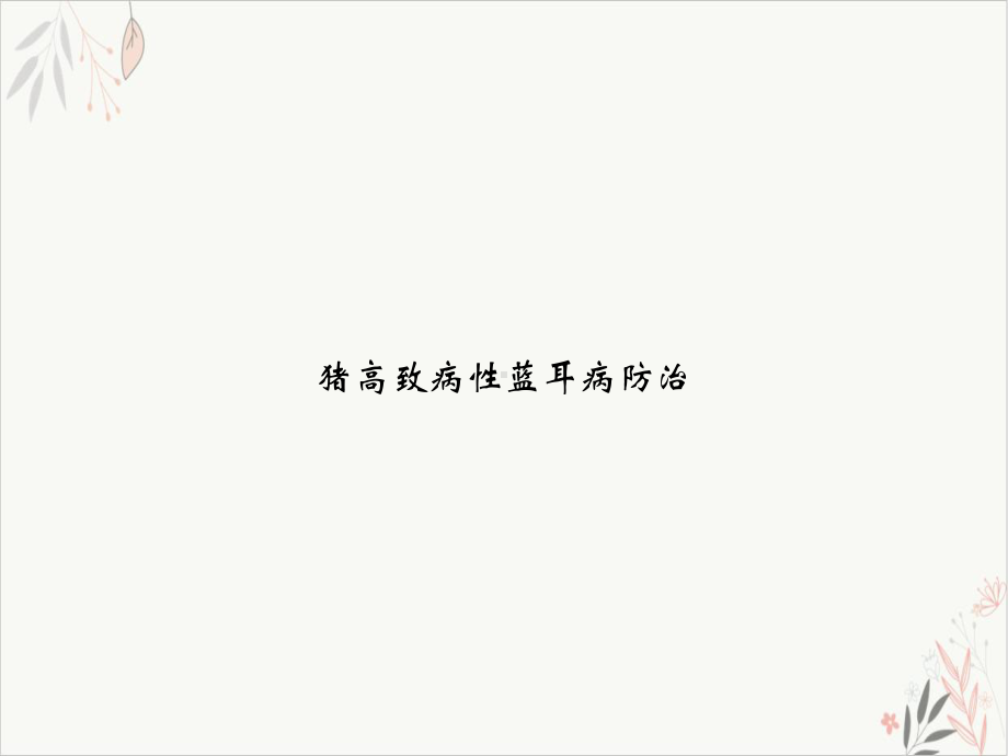 猪高致病性蓝耳病防治课件-.ppt_第1页