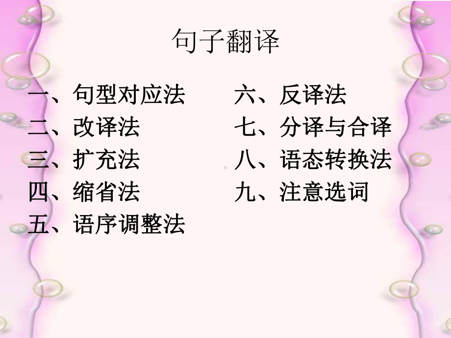 汉译英：句子基本译法综述和段落篇章的翻译方法名师制作优质教学资料课件.ppt_第2页