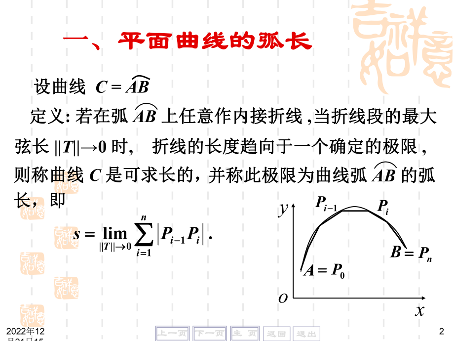 平面曲线的弧长与曲率旋转曲面的面积课件.ppt_第2页