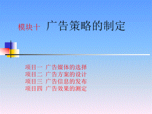 模块十广告策略的制定课件.ppt