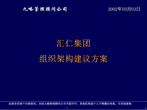 汇仁集团组织架构建议方案.ppt