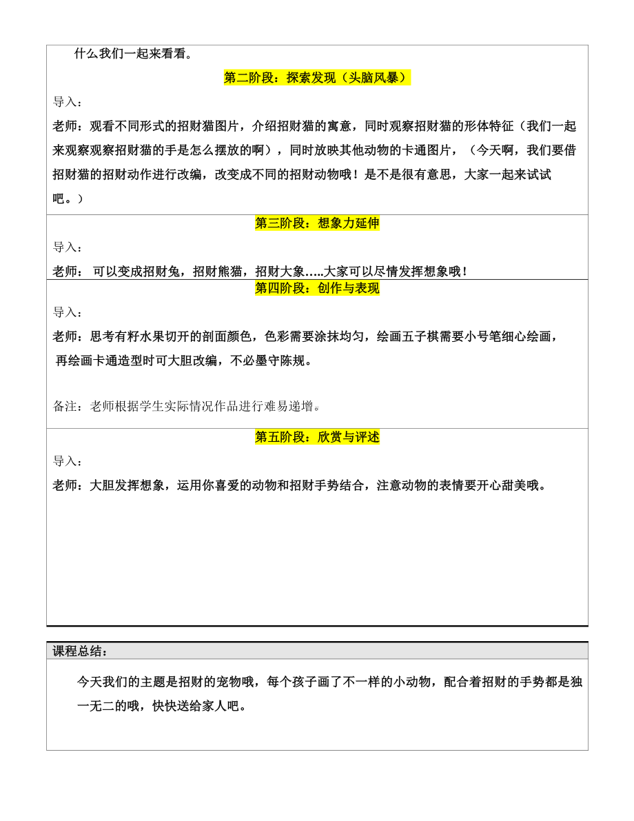 二年级上册美术课外探索B班教案-招财萌宠—教案-全国通用.doc_第2页