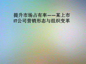 提升市场占有率-某上市IT公司营销形态与组织变革课件.pptx