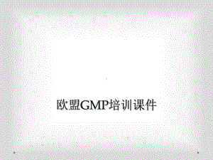 欧盟GMP培训课件.ppt