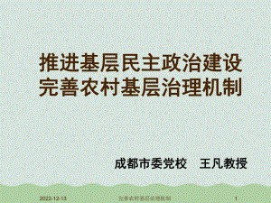 推进基层民主政治建设完善农村基层治理机制课件.ppt