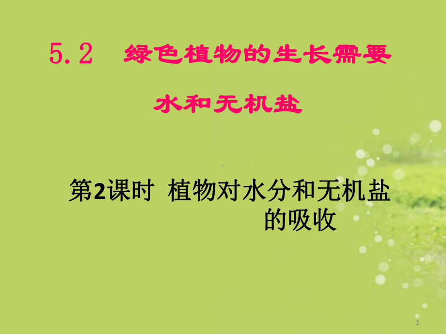 江苏省淮安市淮阴区张集中学七年级生物上册-第4章-第2节-植物的生长需要水和无机盐课件-苏科版.ppt_第2页