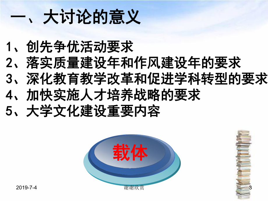 某某大学教育思想大讨论工作汇报模板课件.pptx_第3页