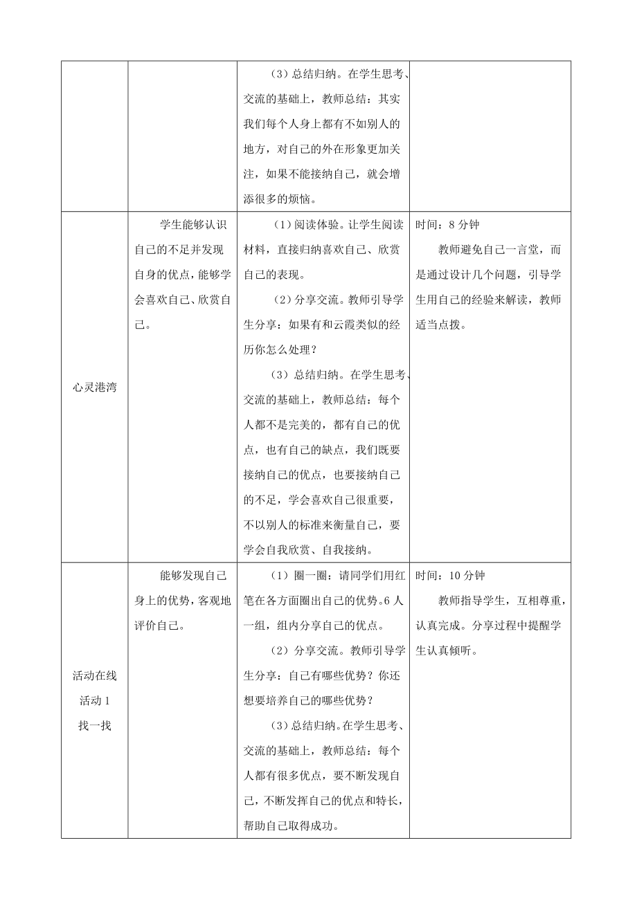 第十四课 欣赏我自己 （教案）-2022新北师大版六年级上册《心理健康教育》.doc_第3页