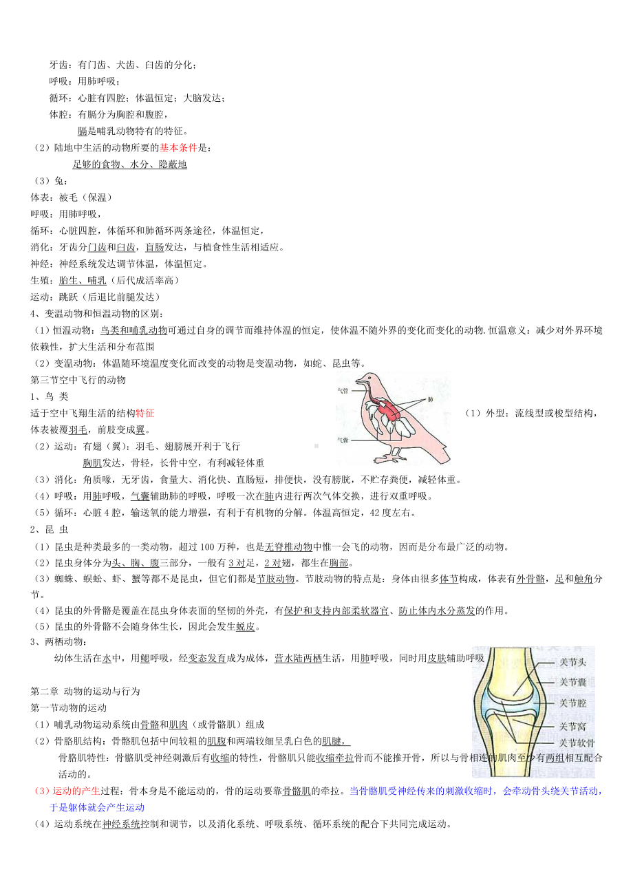 人教版八年级生物上下册知识点总结(全面).doc_第2页