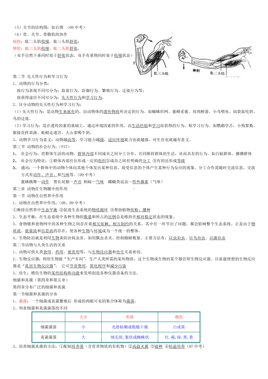 人教版八年级生物上下册知识点总结(全面).doc_第3页