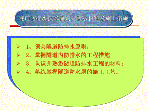 隧道防排水技术原则防水材料及施工措施[详细]课件.ppt